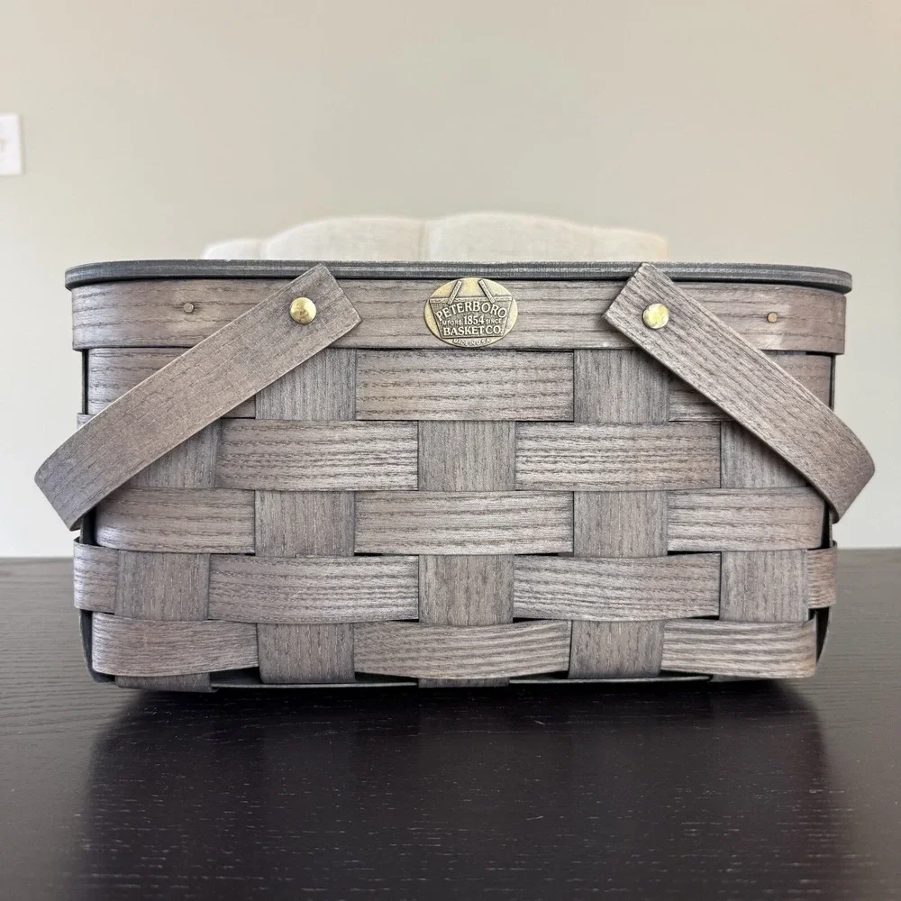 Peterboro Basket Co Gathering Storage Picnic Basket Double Swing Handles